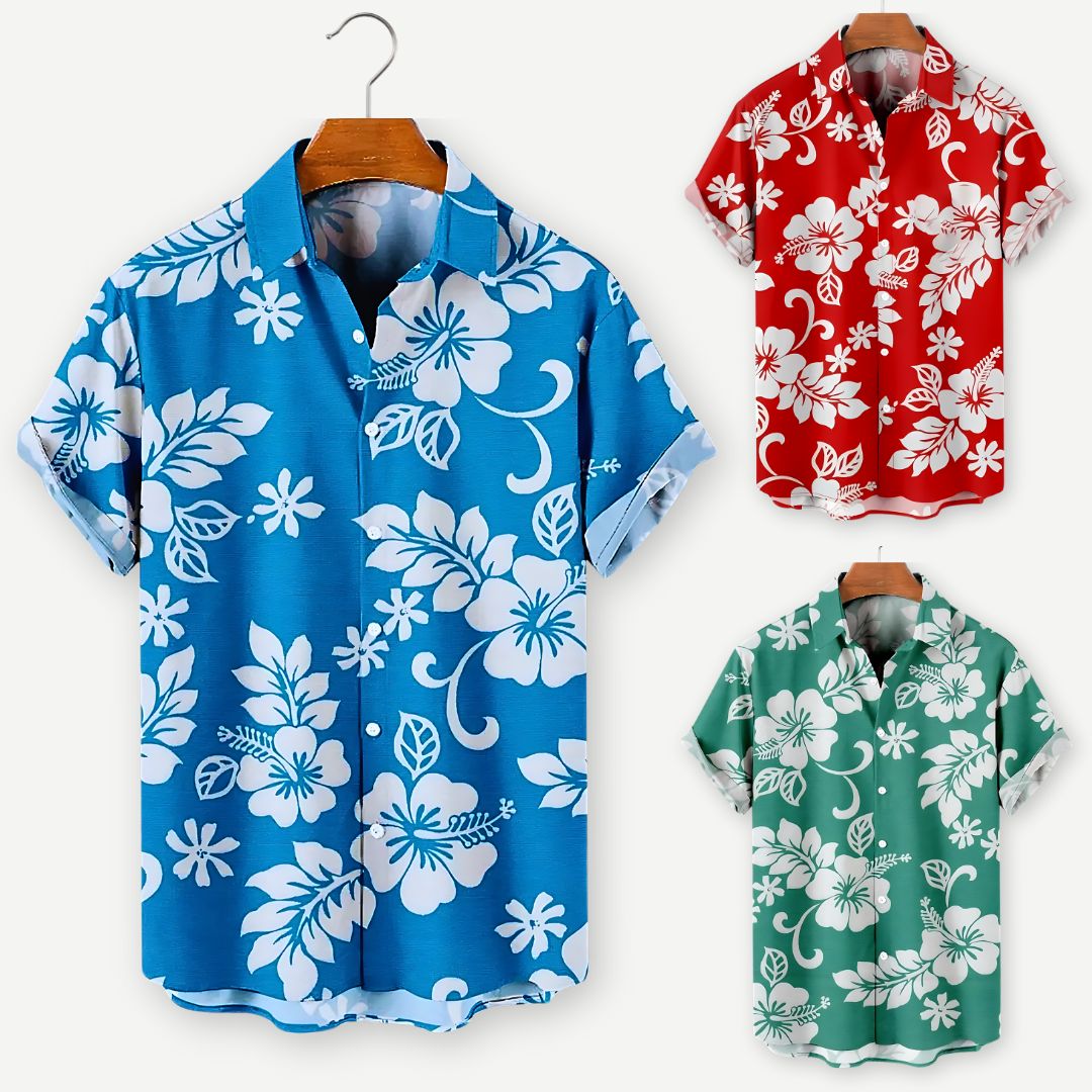Stilig herreskjorte med blomsterprint for menn. Pustende og komfortabel for enhver sommeranledning.
