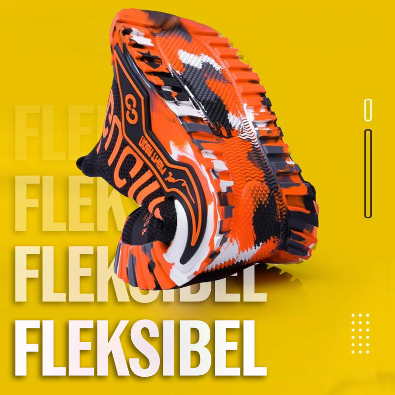 Lette, pustende vernesko med stålbeskyttelse og fleksibel gummisåle i fluoriscerende grønn, sett forfra.