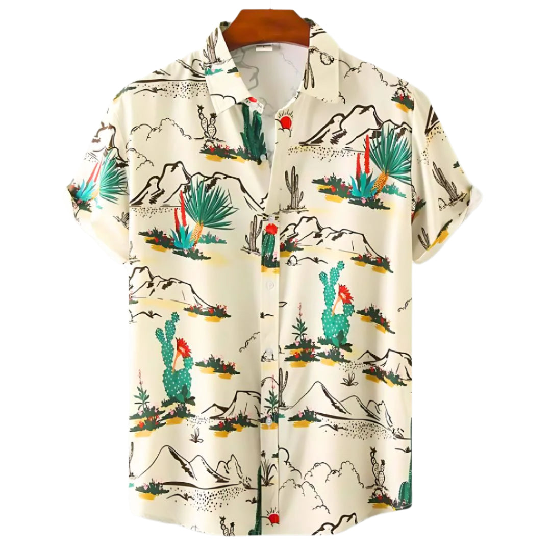Lettvekt herreskjorte med pustende stoff og avslappet design, ideell for sommer, fritid og hverdag. Komfortabel.