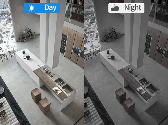"Liten WiFi-overvåkningskamera, kompakt design, nattsyn, bevegelsesdeteksjon, diskret hjemmesikkerhet."