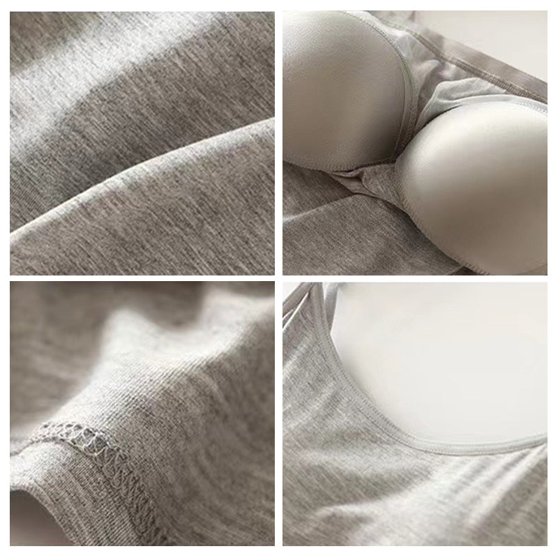 "Løstsittende tank top med innebygd BH, justerbare stropper, rund hals, mykt stoff for daglig komfort og stil."