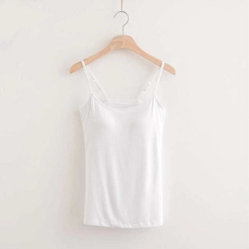 "Løstsittende tank top med innebygd BH, justerbare stropper, rund hals, mykt stoff for daglig komfort og stil."