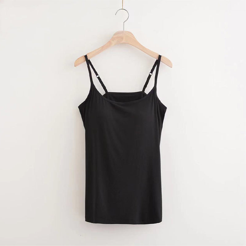 "Løstsittende tank top med innebygd BH, justerbare stropper, rund hals, mykt stoff for daglig komfort og stil."
