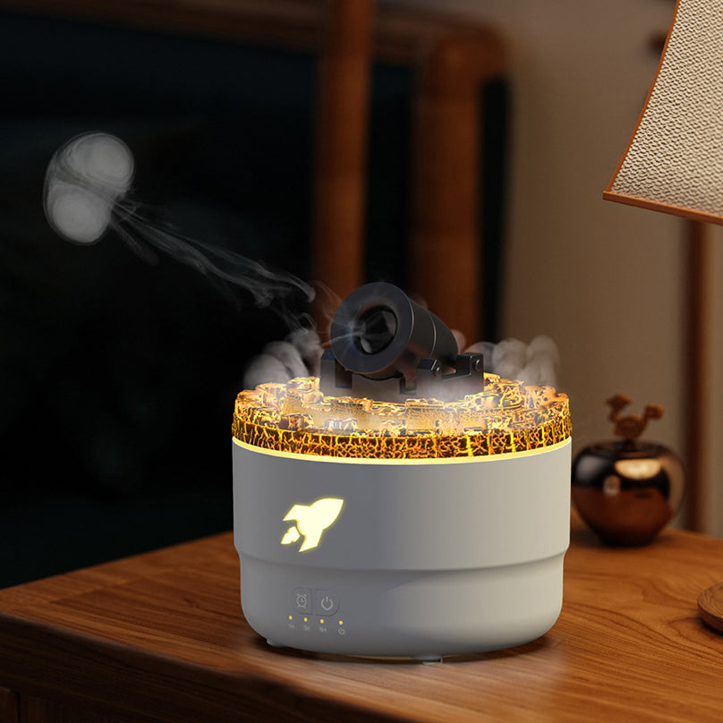 Elegant aroma diffuser med unikt lavaeffekt-lys og fuktighetsgivende tåke for romduft.