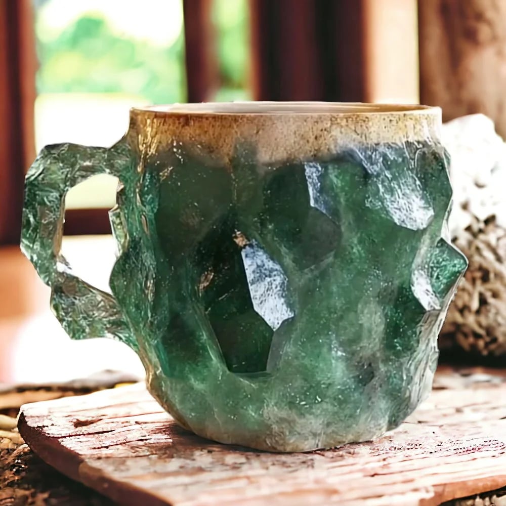 Fargerik og moderne krystall kaffekopp. En stilren designkopp som løfter kjøkkenutstyret og hjemmedekoren.