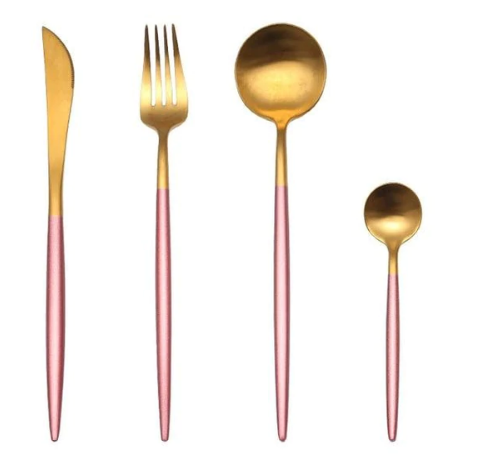 Komplett bestikksett 24 deler for 6 (gafler, kniver, skjeer), i luksuriøst rustfritt stål.
