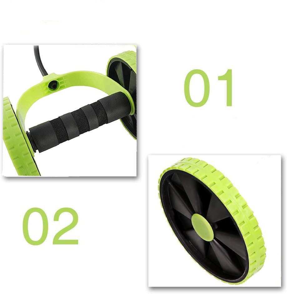 Ergonomisk magehjul med komfortgrep for sikker og effektiv magetrening. Perfekt for hjemmetrening.