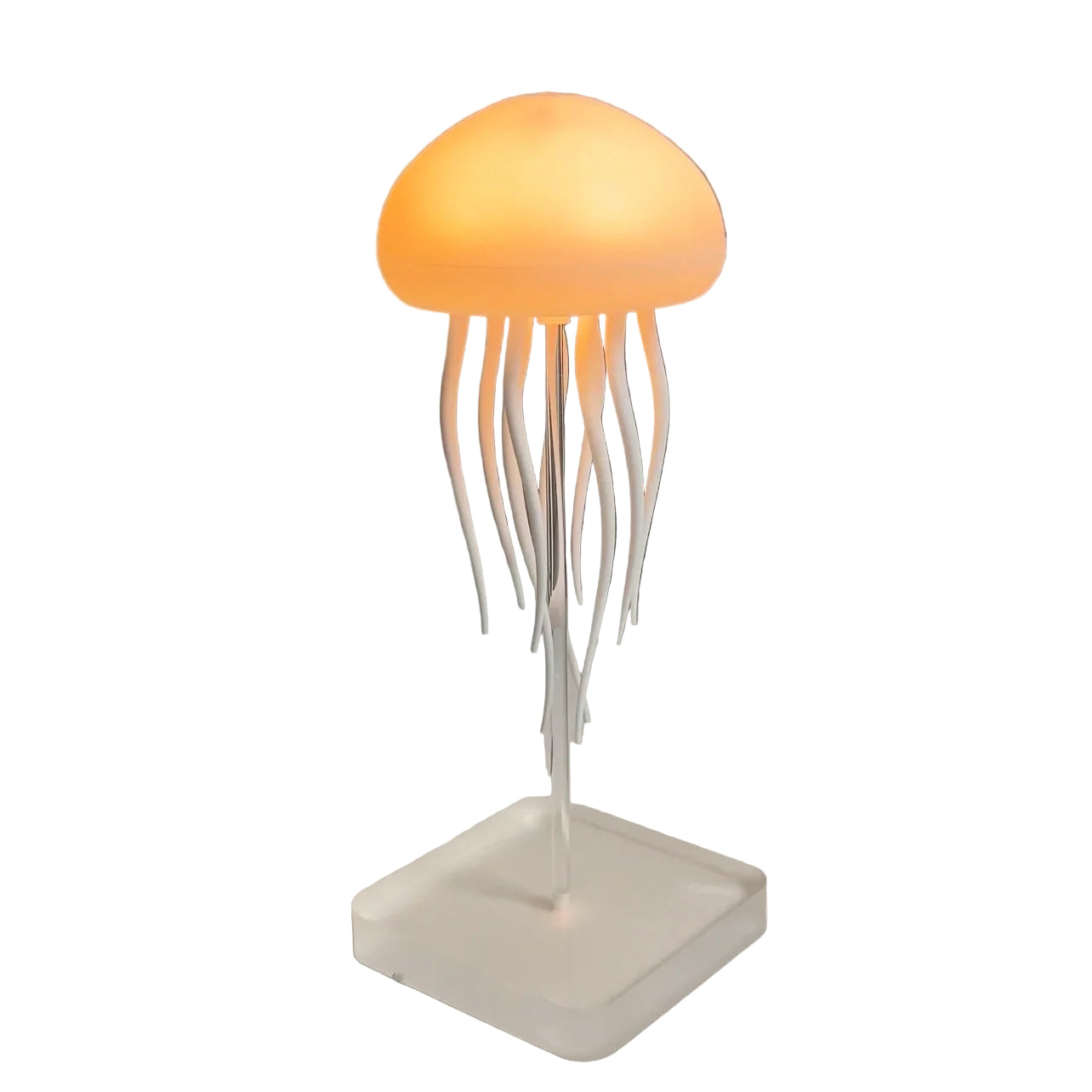 Magisk LED-meduselampe bordlampe med fargerike, realistiske maneter for avslappende romdekor.