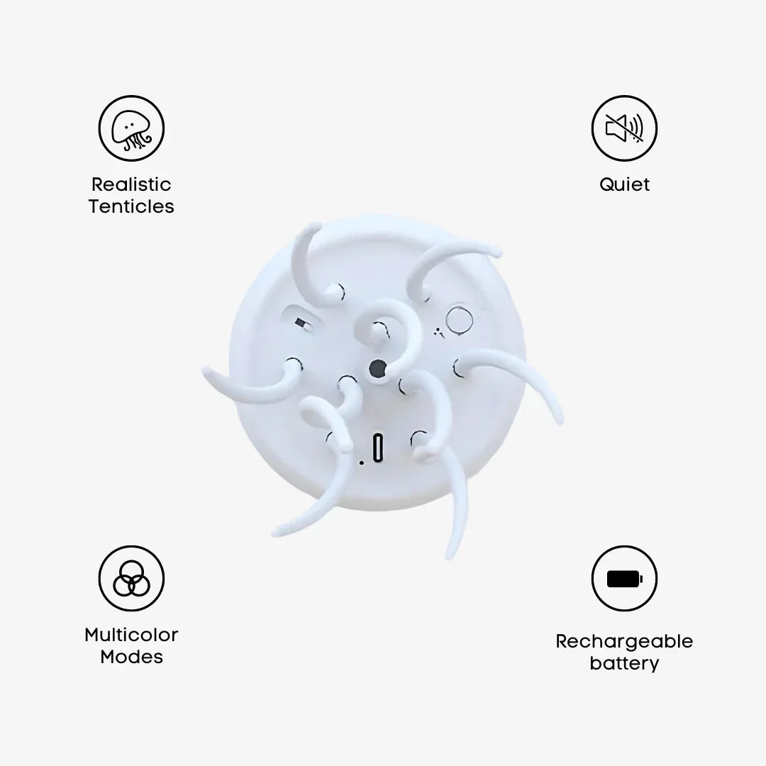 Magisk LED-bordlampe med levende meduser, skaper en drømmende og unik atmosfære i ethvert rom.