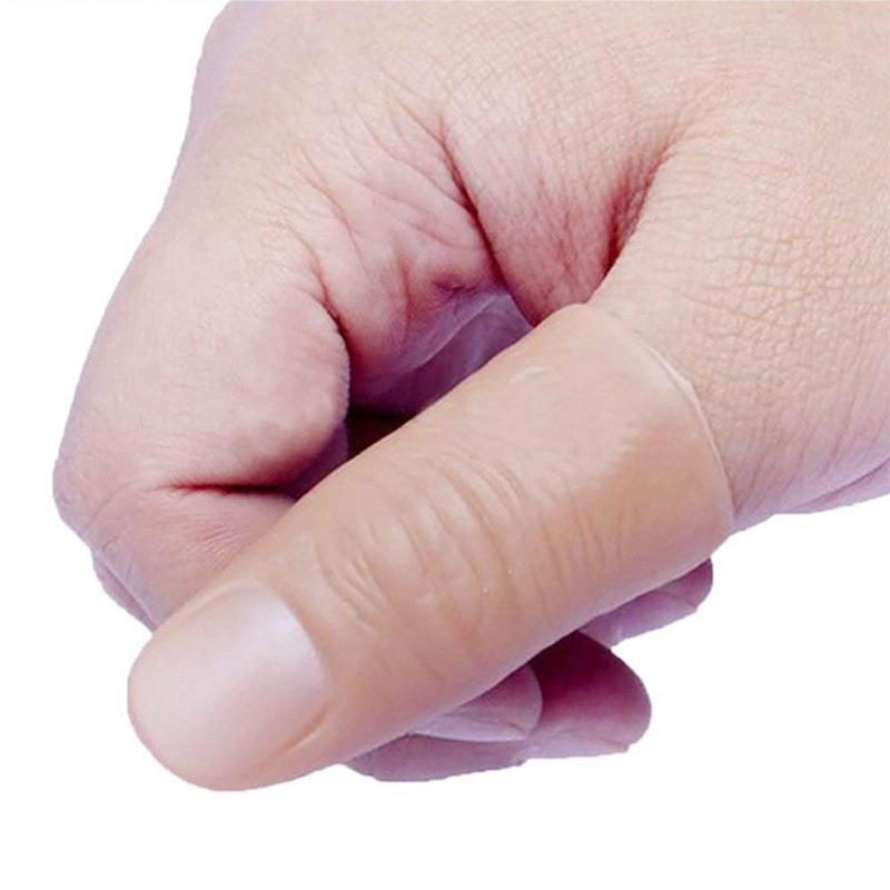 Magisk tommelen lyssett med fingre i flere farger: rød, grønn, gul, blå. Perfekt for tryllekunst og gaveidé.