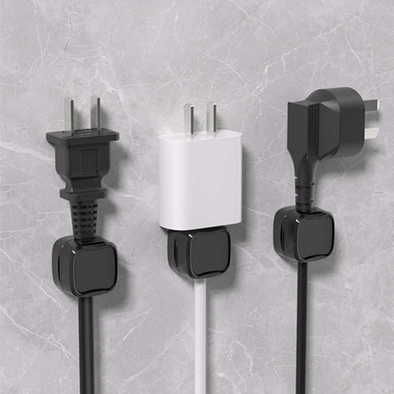 "Magnetisk ledningsholder som organiserer kabler effektivt, med stilren design og sikker lås for tekniske enheter."