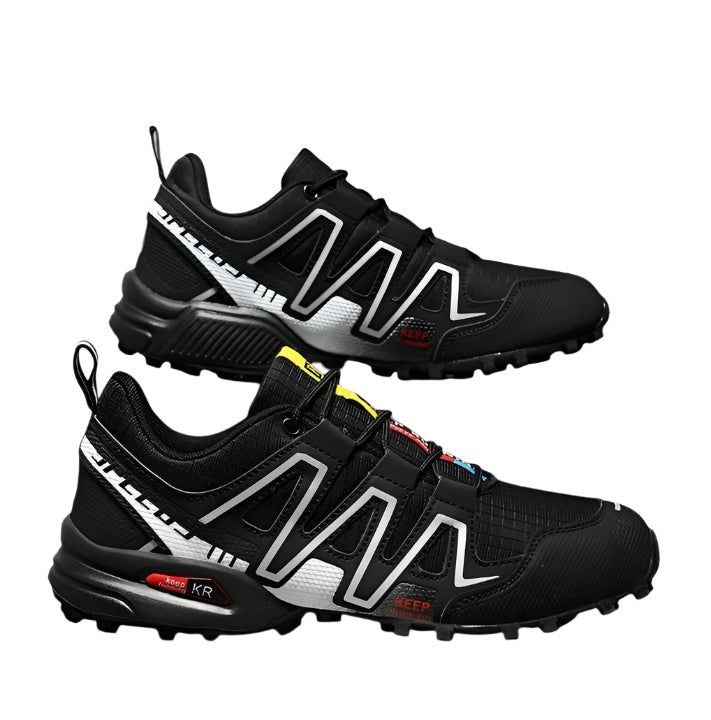 "Menn fjellsko vanntett, robuste for tur og fotturer, brun gummisåle, optimal komfort og beskyttelse, justerbar."