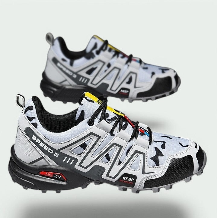 "Menn fjellsko vanntett, robuste for tur og fotturer, brun gummisåle, optimal komfort og beskyttelse, justerbar."