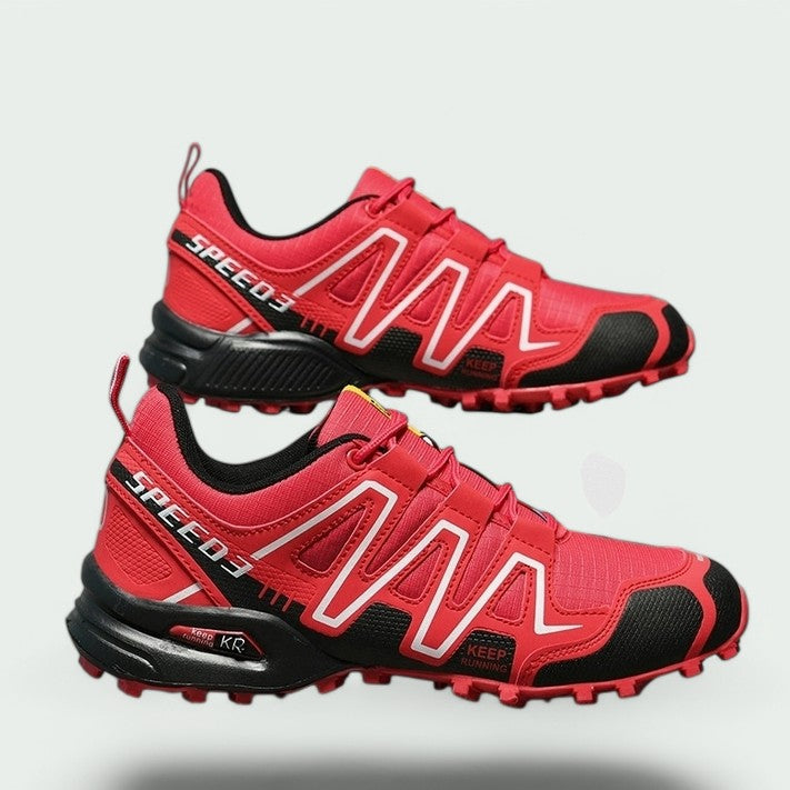 "Menn fjellsko vanntett, robuste for tur og fotturer, brun gummisåle, optimal komfort og beskyttelse, justerbar."