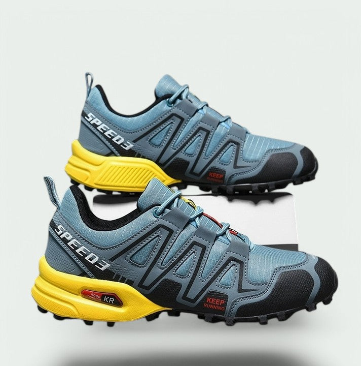 "Menn fjellsko vanntett, robuste for tur og fotturer, brun gummisåle, optimal komfort og beskyttelse, justerbar."