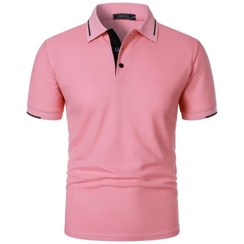Klassisk menns poloskjorte i myk bomull, kortermet design for sommer og fritid. Elegant komfort.