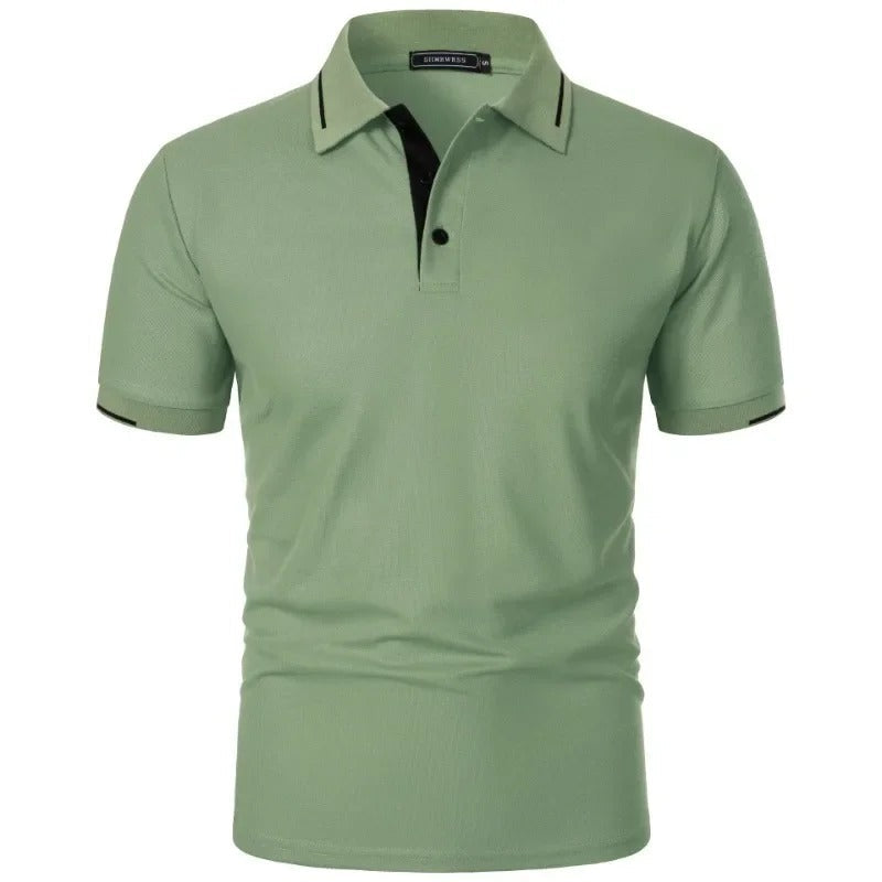 Elegant menns poloskjorte; klassisk stil for sommerklær og komfortabel hverdagsbruk.