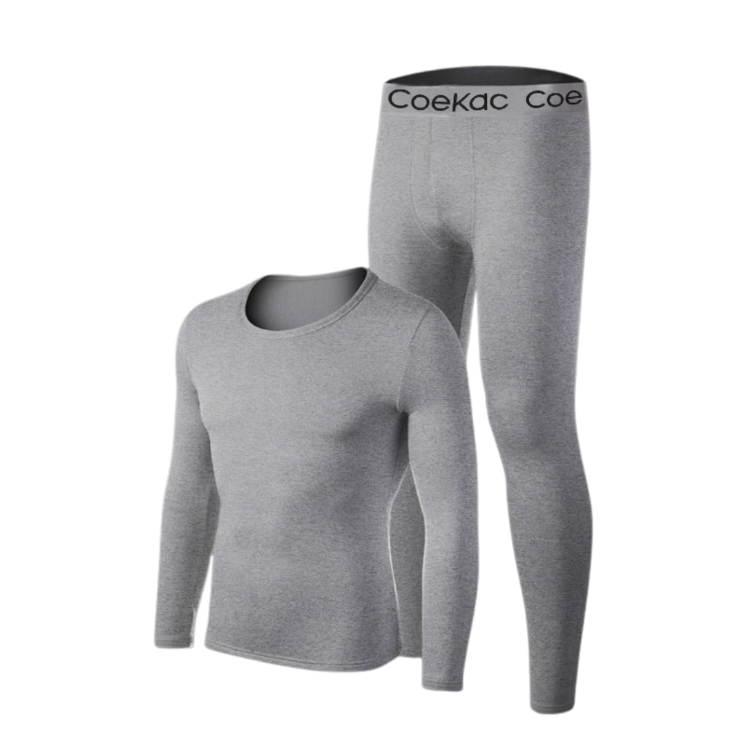 Fleksibelt og pustende termosett for menn, ideelt som undertøy og underlag i kaldt vær.