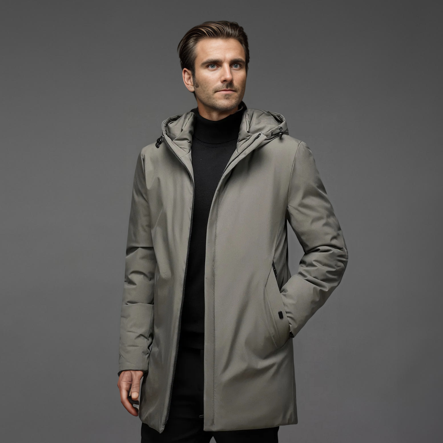 Stilfull herreparkas for vinteren. Moderne design med praktiske lommer og god passform.