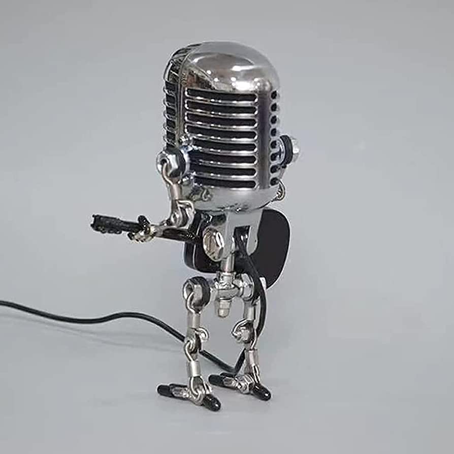 Stilig mikrofonrobot leselampe med justerbar LED, perfekt for studenter og hjemmekontor.