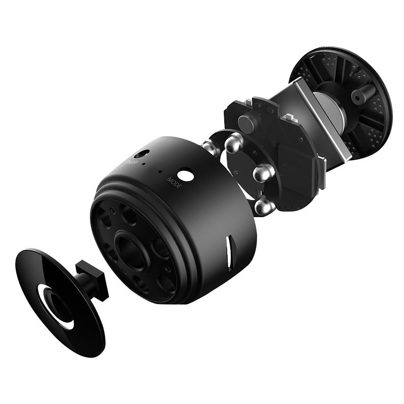 "Mini HD-kamera med 1080p oppløsning, WiFi, diskret svart design, magnetisk feste, perfekt for hjem eller kontor"