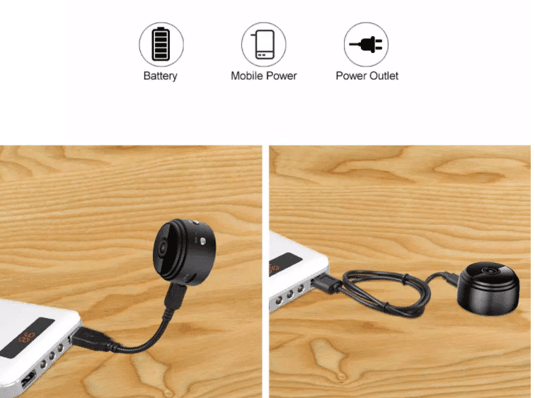 "Mini HD-kamera med 1080p oppløsning, WiFi, diskret svart design, magnetisk feste, perfekt for hjem eller kontor"