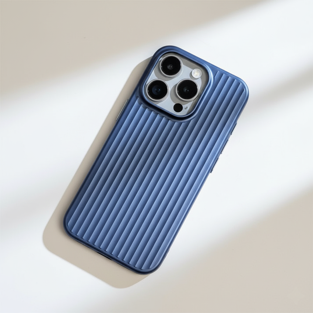 Elegant, minimalistisk skall for iPhone som kombinerer stil med robust støtsikker mobilbeskyttelse.