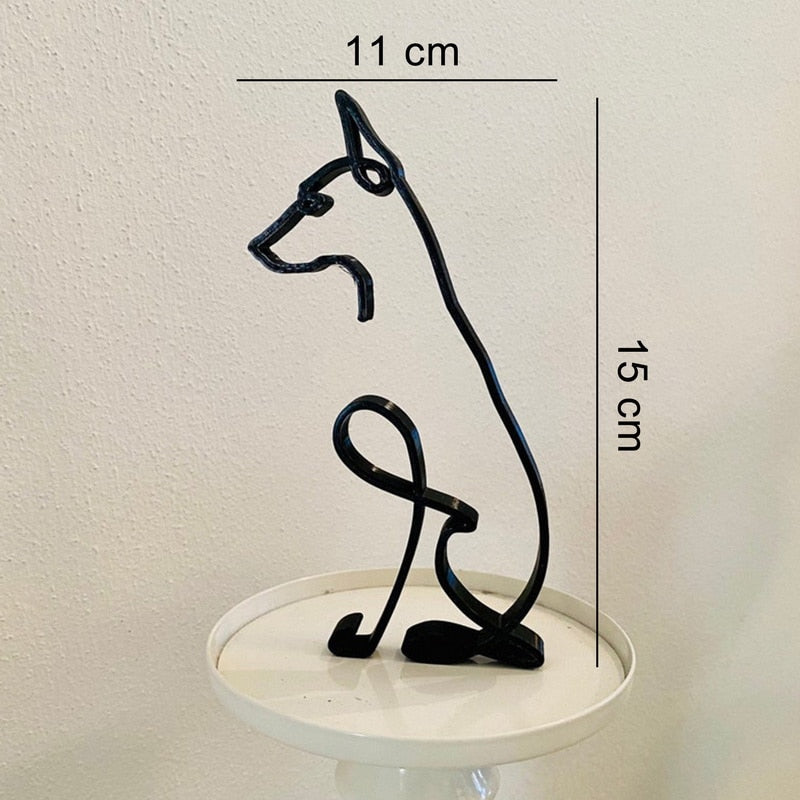 Små metall hundeskulptur, elegant for minimalistisk eller moderne hjemmedekor