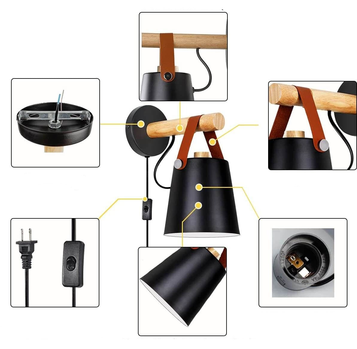 Naturlig trevegglampe som forbedrer rommets estetikk og gir god belysning.