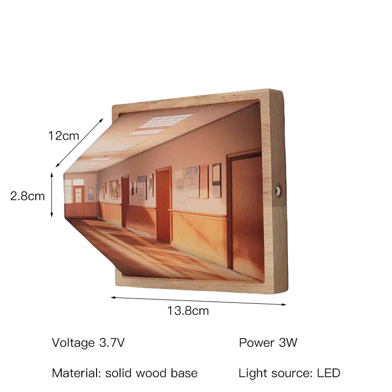 Moderne 3D LED-lampe som nattlys eller gaveide. Veggkunstbelysning og atmosfærelys for stilfull hjemmeinnredning.