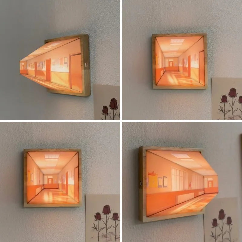 3D LED-lampe veggkunst, ideell som nattlys. Moderne lys gir rolig atmosfære for interiørdesign og hjemmeinnredning.