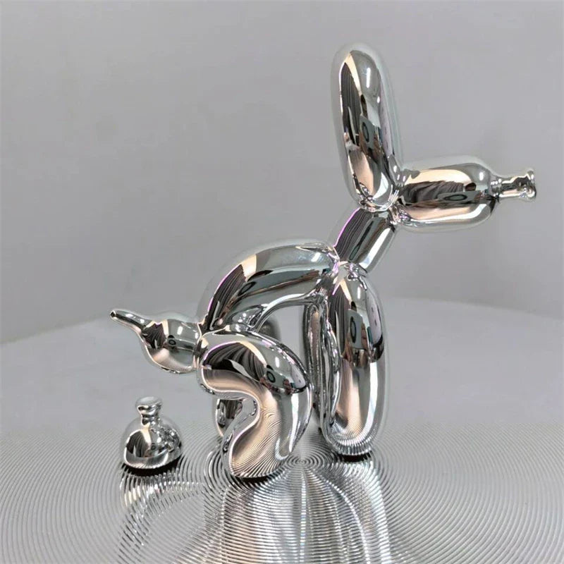 Fargerik ballonghund figur, glanset overflate, moderne hjemmeinnredning. Unik designgaveidé.