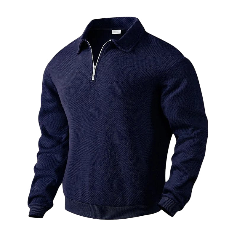 Moderne herre pikétrøye med glidelås. Sporty og komfortabel poloskjorte for fritid og hverdag, perfekt for sommer.