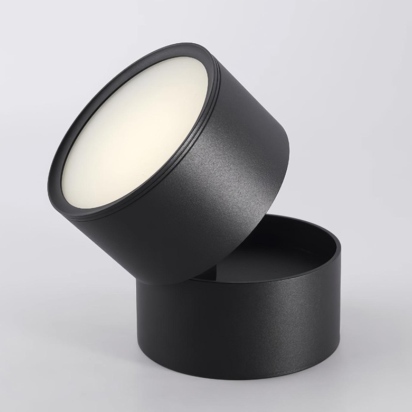 Moderne LED taklampe, roterbar, stilrent design, hvit-svart finish, 475x475, skjerper kunstverk, funksjonell belysning.