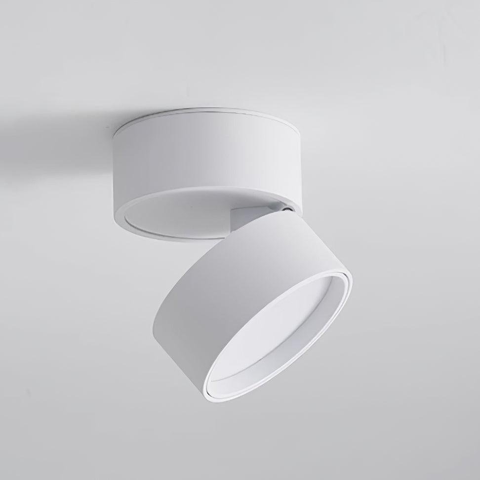 Moderne LED taklampe, roterbar, stilrent design, hvit-svart finish, 475x475, skjerper kunstverk, funksjonell belysning.