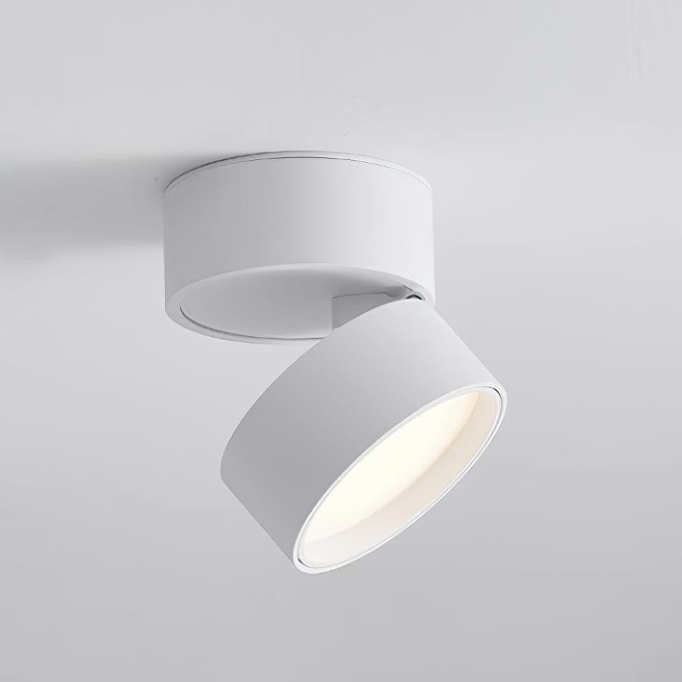 Moderne LED taklampe, roterbar, stilrent design, hvit-svart finish, 475x475, skjerper kunstverk, funksjonell belysning.