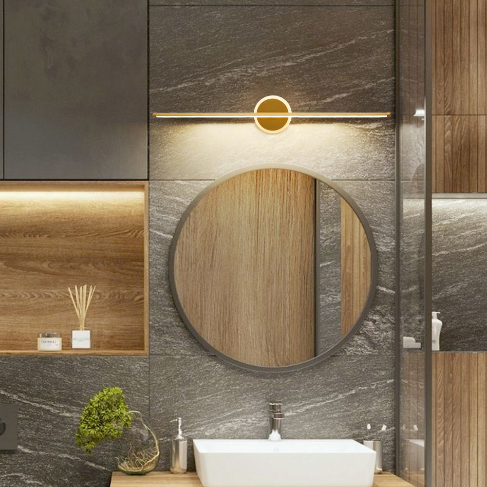 "Moderne LED vegglampe med rund og firkantet design, laget av metall og silikon, energieffektiv og stilfull."