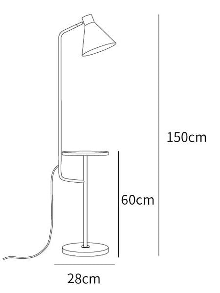 "Moderne Macaron gulvlampe med praktisk brett, stilrent design i flere farger, gir elegant og funksjonell belysning."