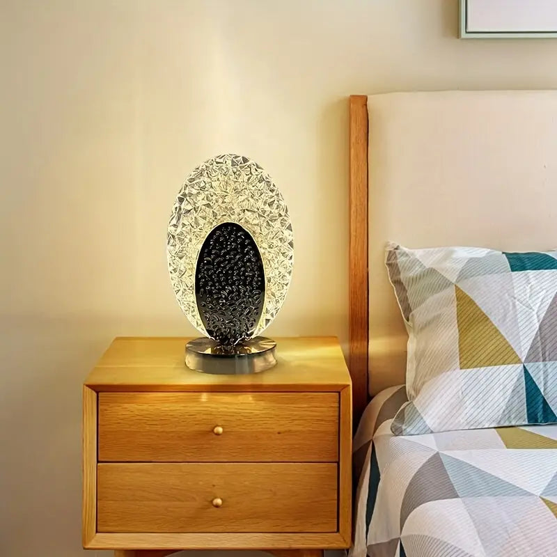 Elegant påfugl designlampe, trådløs bordlampe for stuen, soverommet eller kontoret. Moderne belysning.