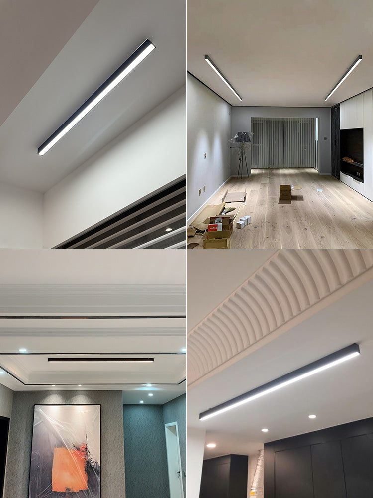 "Moderne skandinavisk LED-taklampe i aluminium og akryl, stilfull med nordisk eleganse, perfekt for stue og kjøkken."