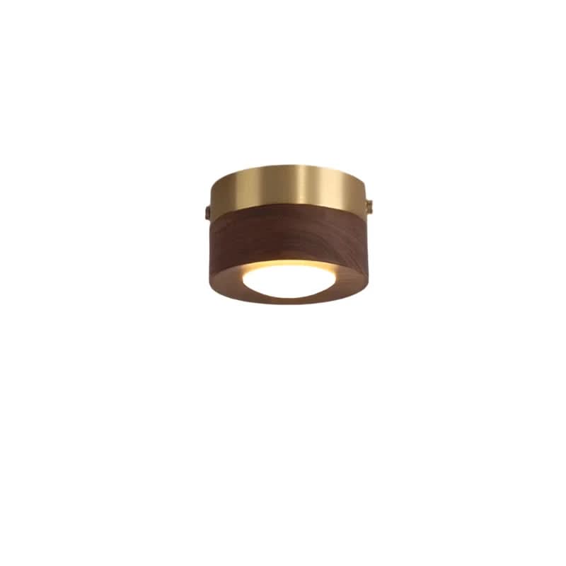 Stemningsfull LED-lampe, takmontert. Elegant valnøtt-look komplementerer moderne interiør i ethvert rom.
