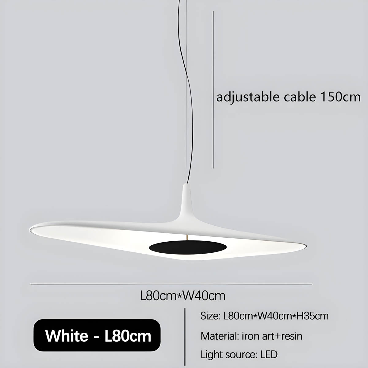 "Moderne TIPI pendellampe med unik design, slank form i hvit harpiks, perfekt for elegant innredning. Taklampe LED."