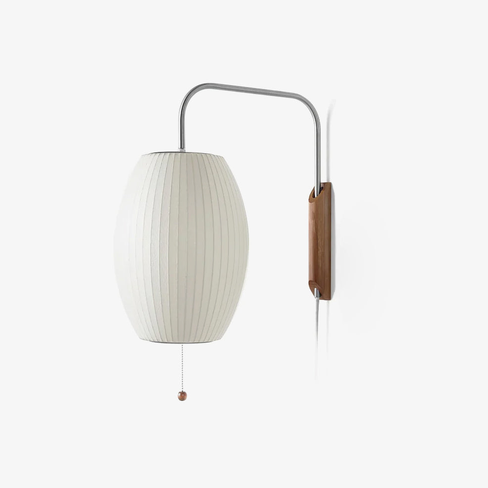 Moderne vegglampe med elegant design, polymer og stål, diffust lys, perfekt for soverom og oppholdsrom.