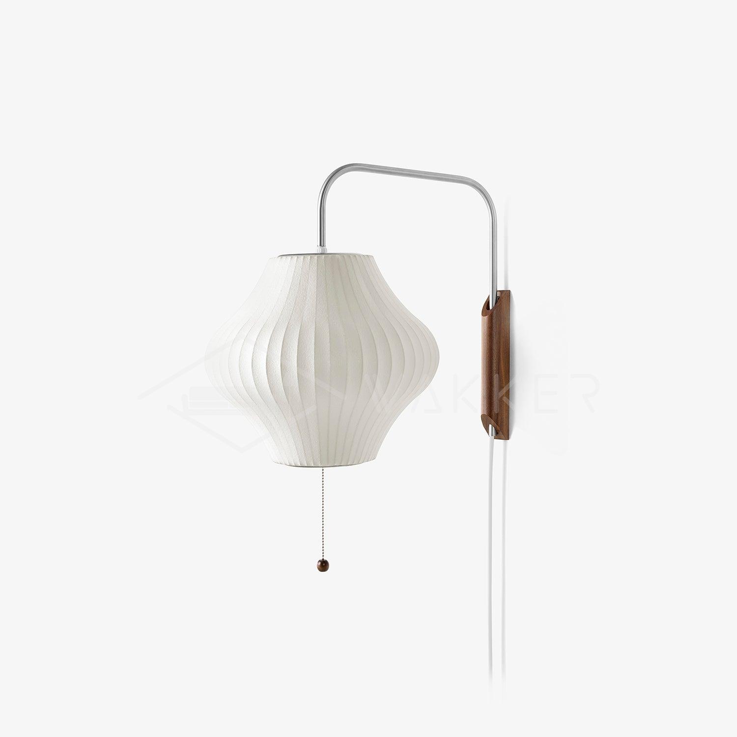 Moderne vegglampe med elegant design, polymer og stål, diffust lys, perfekt for soverom og oppholdsrom.