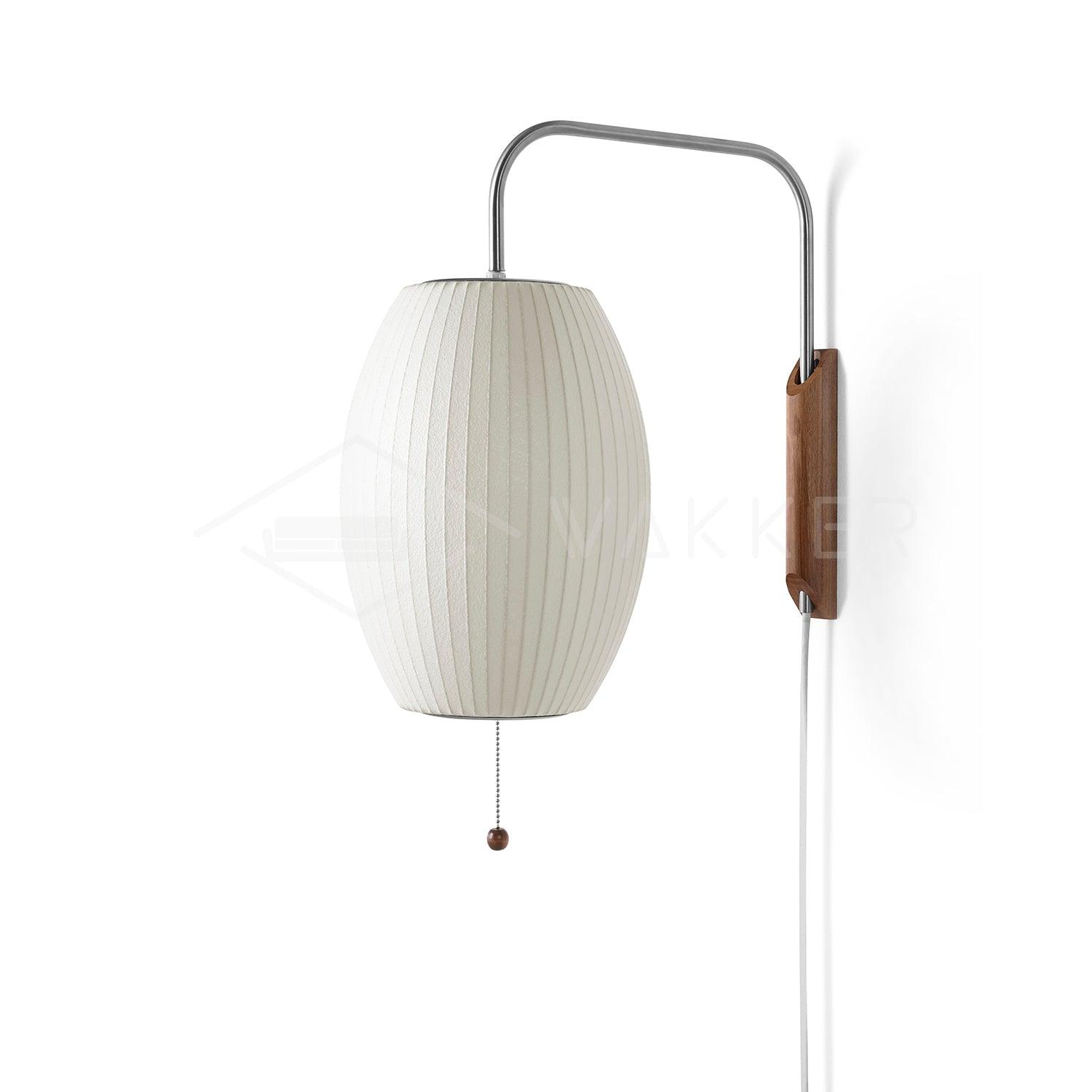 Moderne vegglampe med elegant design, polymer og stål, diffust lys, perfekt for soverom og oppholdsrom.