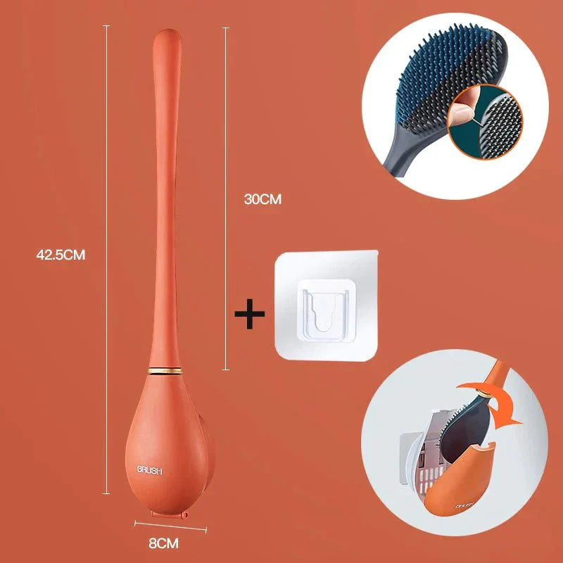 Elegant veggmontert toalettbørste med moderne design, sikrer hygienisk og effektiv rengjøring på badet.