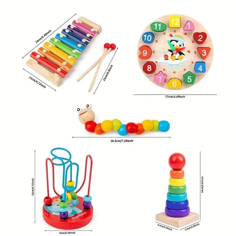 Detalj av Montessori treleke, fremhever trygge og giftfrie materialer for babyens lek