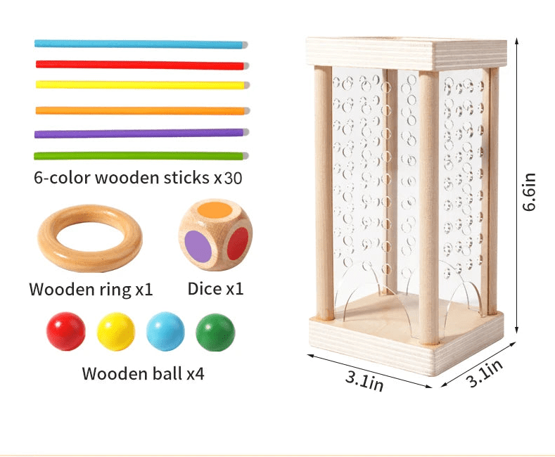 Pedagogisk treleke: Montessori tellestenger og nummerblokker, engasjerende for småbarns matematikklek.