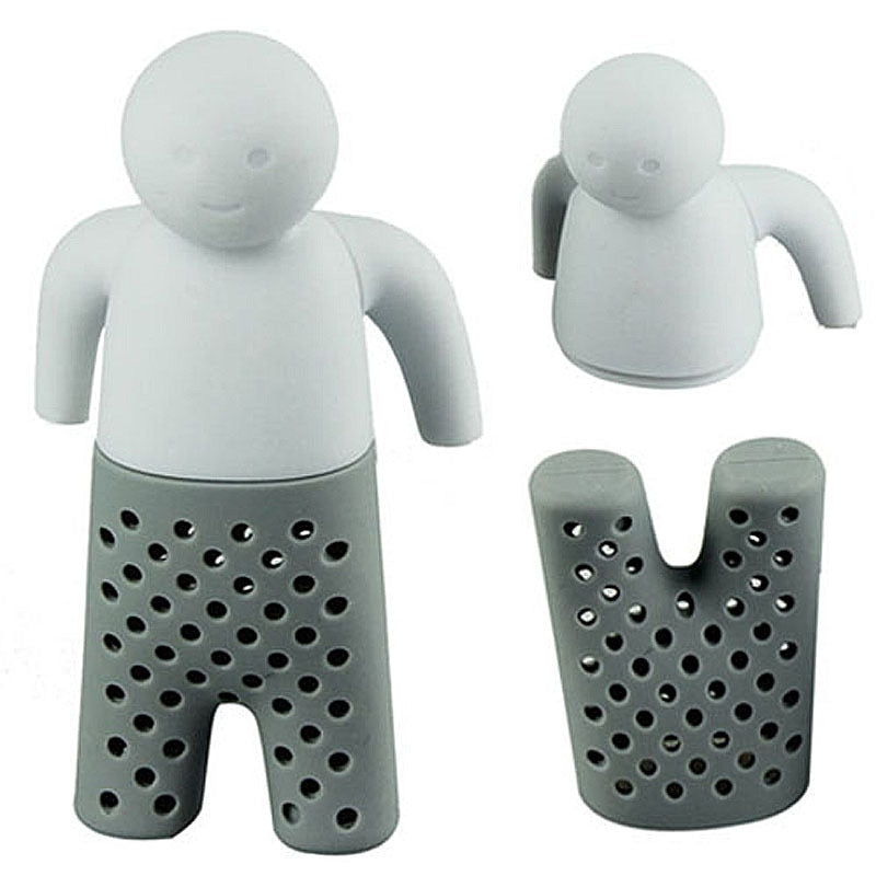 Morsom Mr. Te-infuser i silikon for løs te; perfekt kjøkkenutstyr til teelskeren.