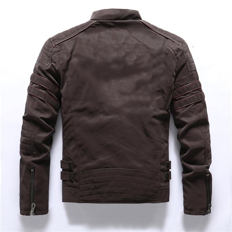 Trendy herrejakke i fuskepels, motorsykkelmodell, perfekt for biker-looken.